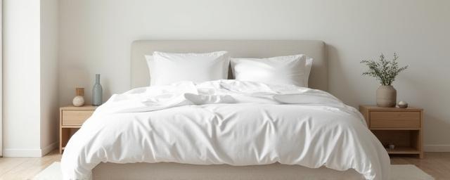 Lys soveværelsesseng med enkelt hovedgærde