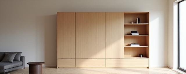 Specialdesignet opbevaringsskab i lyst træ